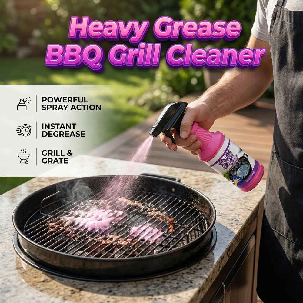 Fast Acting Heavy Duty Grill Degreaser Spray, 2026 New BBQ Oven Cleaner, Multi-Surface Grease Remover for Grates, Cookware, Baking Sheets, Powerful Kitchen Cleaner