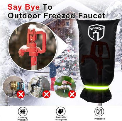 2pcs Outdoor Faucet Cover for Winter Freeze Protection,28" L x 15" W,Waterproof Outdoor Large Spigot Covers Winter Insulated (Black)