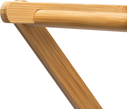 Household Essentials X-Frame Clothes Drying Rack, Stabile Wood Frame with Slanted Feet, Smooth Vinyl Wrapped Rods, 23.8 Feet of Hanging Space, Ready to Assemble, Flat Top, Natural