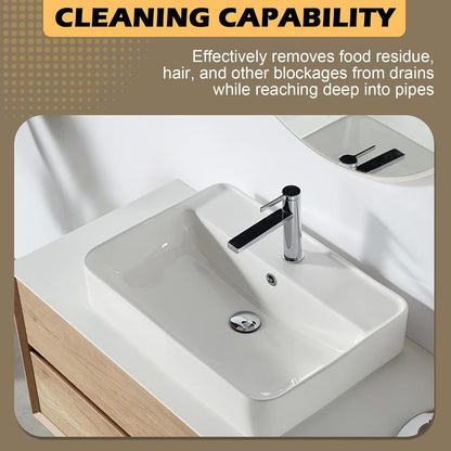 Flexible Long Sink Drainage Tool, AC Drain Cleaning Tool, Removal of AC blockages, Sink Blockage Remover, Cleaning Brush, 48 inches
