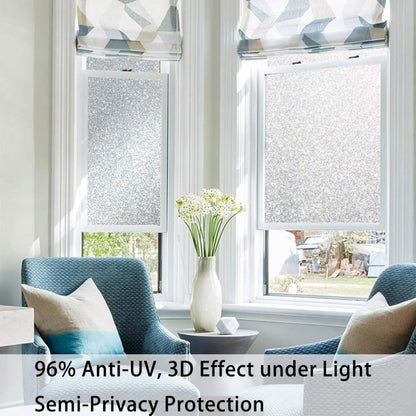 Finnez Frosted Privacy Window Film - Static Cling No Adhesive, Reusable & Easy to Remove, Decorative Glass Film for Home Bathroom Office Door, Crystal Clear 17.5 x 78.7 inches
