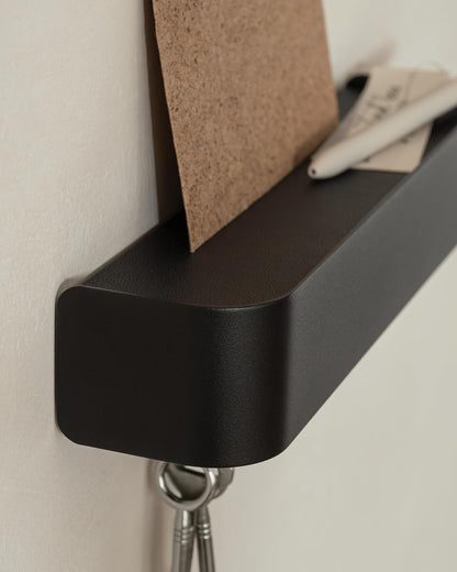 Kazai. Key Holder for Wall 'Tone' | Minimalist Key Hooks Design from Berlin | Modern Key Hanger with Metal Shelf | Key Hook Wall Mounted as Hallway Furniture | Sand Taupe