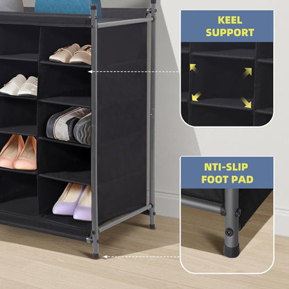 STORAGE MANIAC Stackable Shoe Cubby Organizer, Free Standing Shoe Cube Rack for Entryway, Bedroom, Apartment, Closet, 20-Cube Gray