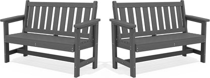 SERWALL HDPE Outdoor Storage Bench, Deck Box with Waterproof Storage Bags | All-Weather Benches | 57 Gallon Dual-Use Seat | Organizer Deck Boxes for Patio, Garden Tools & Pool | Dark Black