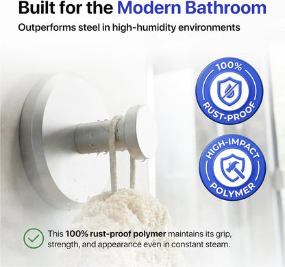 HOME SO Suction Cup Hooks for Shower & Bathroom Towel Holder 2-Pack – Suction Cups Hooks for Hanging Towels, Robes, & Coats - Tiles, Glass Door or Mirror – Shower Hooks & Towel Hooks Organizer - Black