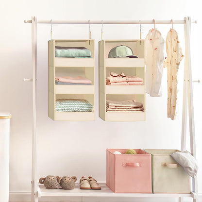 GRANNY SAYS 3-Shelf Hanging Closet Organizer and Storage, Collapsible Hanging Closet Shelves, Hanging Organizer for Closet & RV, Gray, 29 ½" H X 12" W X 12" D, 1-Pack