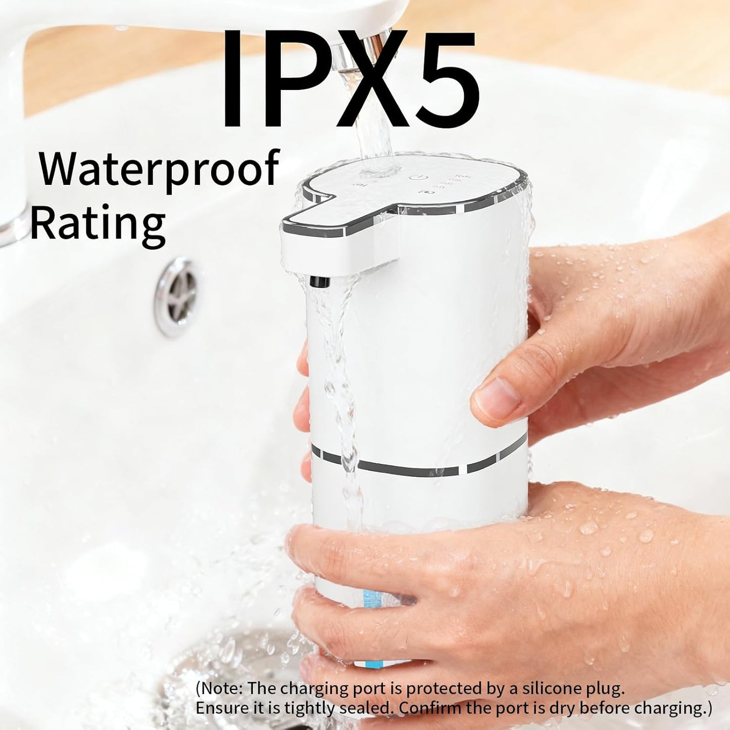 Automatic Foaming Soap Dispenser, Touchless Hand Soap Dispenser, USB Rechargeable, 4 Adjustable Levels, 14.2 oz (420 ml) Large Capacity, for Bathroom, Kitchen & School (Black, Foaming)