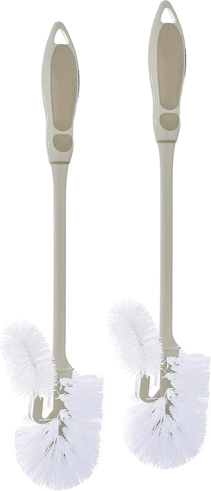 Superio Toilet Brush, Toilet Bowl Cleaning System with Scrubbing Wand, Under Rim Lip Brush for Bathroom