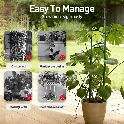 6 Pack Stackable Monstera Plant Support Stakes, Garden Plant Stakes for Indoor and Outdoor Plants, Moss Poles Holder Stick Monstera Plant Stem Supports Structures for Climbing Potted Plants (6 Pack)