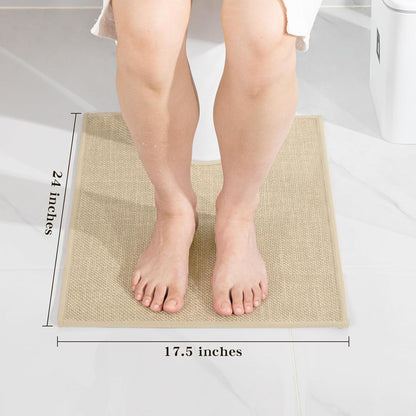 chakme Bathroom Rugs Mat 24x17, Ultra Thin Non Slip Bath Mat Small Quick Dry Absorbent Bath Mat for Bathroom Floor, (Dark Beige, 24"x17")