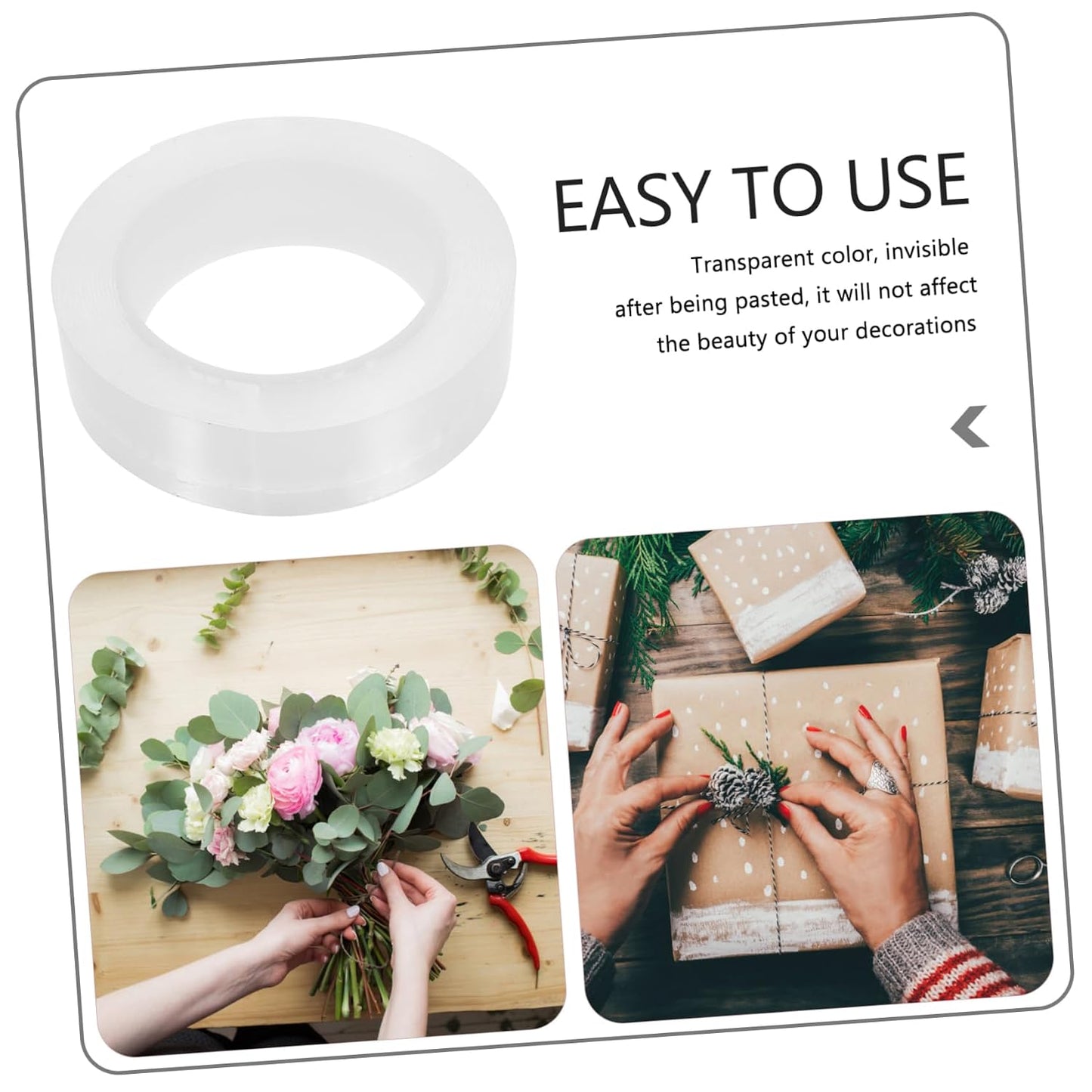 Invisible Nano Double Sided Tape Thin Strong Adhesive Removable Washable for Crafting Wall Mounting