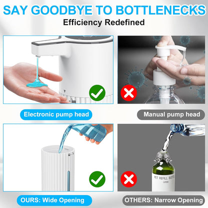 HOMELYLIFE Automatic Foam/Luquid Soap Dispenser, 13.53oz/400ml Touchless Dispenser w/ 4 Adjustable Levels, 1800mAh USB Rechargeable Smart Hand Free Dispenser for Bathroom,Kitchen,Office,Home (Foam)