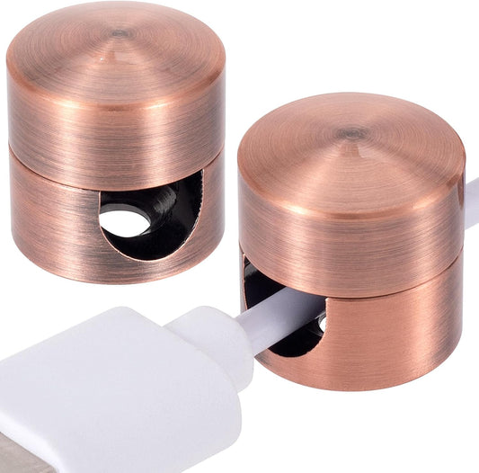 2pcs Cable Anchors for Desk, Metal Cord Anchors Holder Wire Organizers, Self-Adhesive Adjustable 2-in-1 Cord Clips Charger Cable Management for Nightstand Office Home Desktop Wall