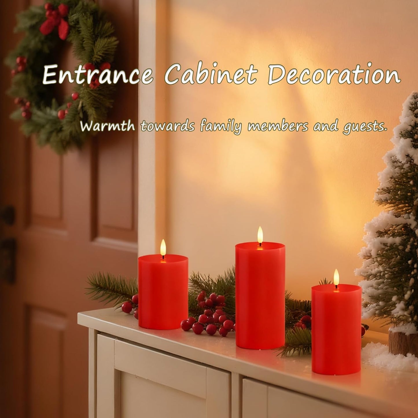 JOIONE Flameless Pillar Candles with Remote, 3 Pack Battery Operated Real Wax LED Candles, LED Candle that Perfect for Home Decorations Fireplace Table, White