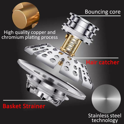 AzWzz Bathroom Sink Stopper,Sink Hair Catcher,Bathroom Sink Drain Strainer Pop Up Drain Cover Plug,Universal for 1.1 to 1.65in Sink Drain Hole