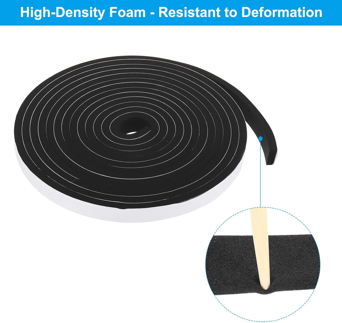 PATIKIL Weather Stripping Door Seal Strip, 3/8 Inch x 1/4 Inch x 32 Ft Self Adhesive Soundproof High Density Foam Tape Insulation for Door Window Air Conditioning, White - Colors B