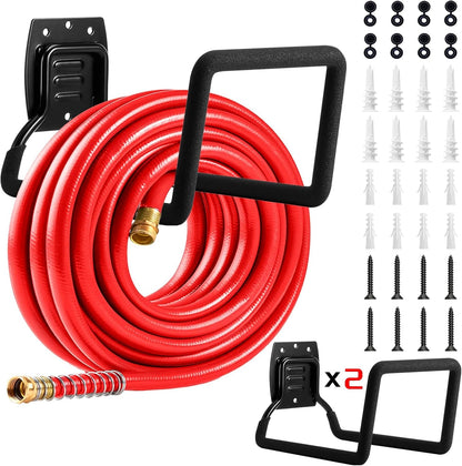 Garden Hose Holder, Metal Wall Mounted Water Hose Reel for Outside, Durable Hook Stand for Garden Hose Storage, Water Hose, Extension Cords, Flexable Hose Use(1Pack)