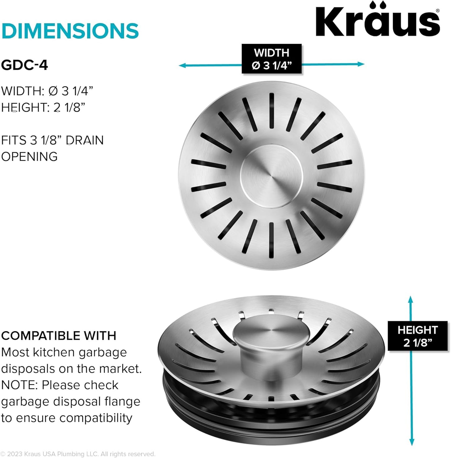 KRAUS Stainless Steel Basket Strainer, BST-1