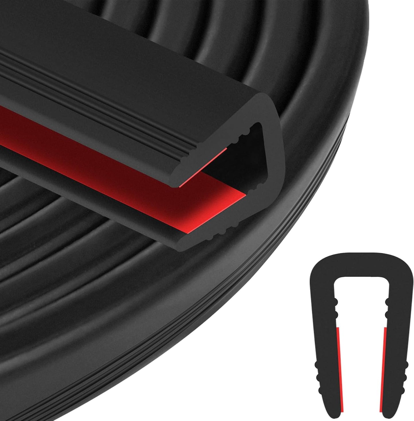 ToLanbbt Rubber Edge Trim U Channel, 1/16" Self Adhesive Sheet Metal Edge Guard Protector, EPDM Seal Strip for Car Doors, Steel Plates, Glass, Hatches, Table Corners, Fit 1/16"(1.6mm), 10Ft, Clear