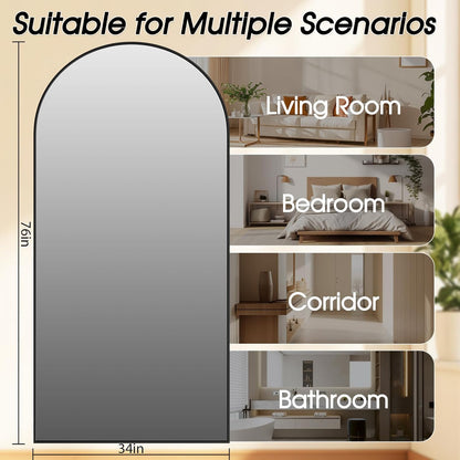 59"x16" Floor Mirror Full Length, Arched Full Length Mirror with Stand, Full Body Mirrors for Bedroom Living Room or Cloakroom Gold