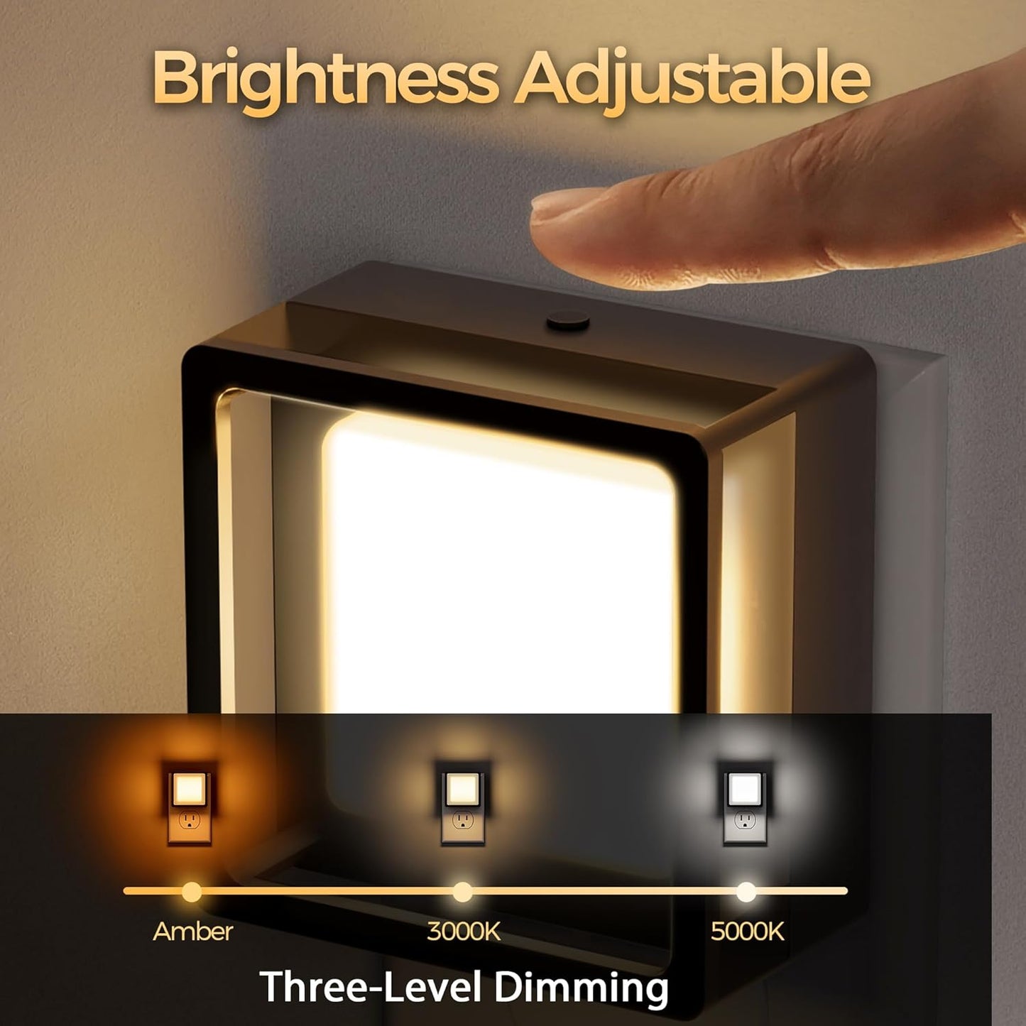 DORESshop LED Night Light, Night Lights Plug Into Wall [2 Pack] with Dusk-to-Dawn Sensor, Dimmable Nightlights, Adjustable Brightness for Bathroom, Hallway, Bedroom,Kids Room,Stairway,Soft White