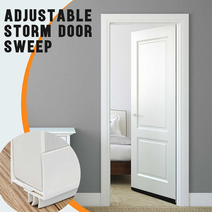 Pickmesh 4 Pcs 36 Inch Adjustable Storm Door Sweep for 1 to 1-2/5 in Bottom Seal Replacement Parts Under Draft Stopper Weather Stripping Threshold (White)