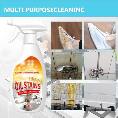 Clean Up Kitchen Oil Stains Spray, FIELL Oil Stains Clean Up Kitchen, Heavy Oils Stain Cleaner Kitchens, Degreaser Cleaning Heavy Duty, Multi Functiona Foam Cleaning Spray, 240ML/8.45OZ (2PC)