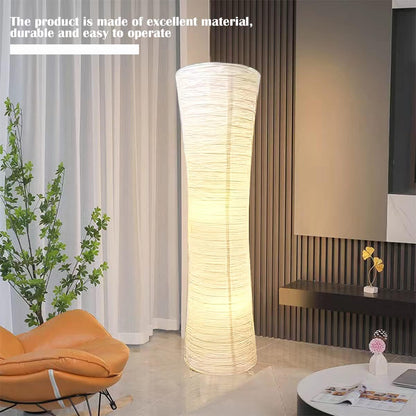 FERCAISH Paper Floor Lamp Shade, Foldable and Minimalist Style Rice Paper Lamps Classic Modern Paper Floor Light Bulb Cage Guard for Living Room Bedroom Décor