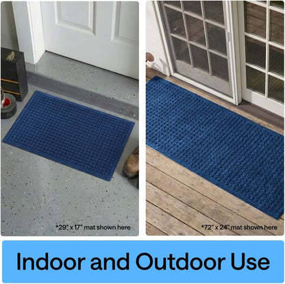 GORILLA GRIP® Ultra Absorbent Front Door Mat Outside Entrance, Traps Dirt and Moisture, HydroABSORB Indoor Outdoor Doormat Holds Up to 1.7 Cups Water, Stain and Fade Resistant Welcome Mat, 29x17 Black