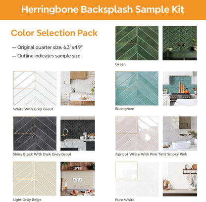 STICKGOO 10 Sheets Thicker Herringbone Peel and Stick Backsplash, 12.6”×9.7” Stick on Wall Tiles, Self Adhesive Tile Sticker for Kitchen Backsplash and Bathroom, White with Grey Grout