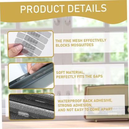 50PCS Window Screen Patch, Waterproof Fiberglass Fine Mesh Screen Repair Kit, Self-Adhesive Anti-Mosquito Weep Hole Covers Repair Kit Window Patch