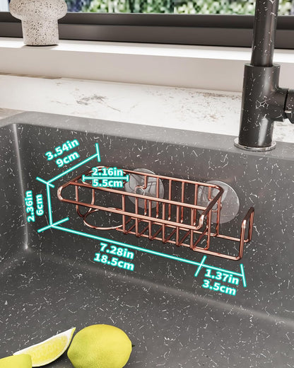HapiRm 4 in 1 Sink Caddy Sponge Holder, SUS304 Stainless Steel Kitchen Brush Holder and Dish Cloth Hanger, Kitchen Organizers and Storage Essentials - Silver