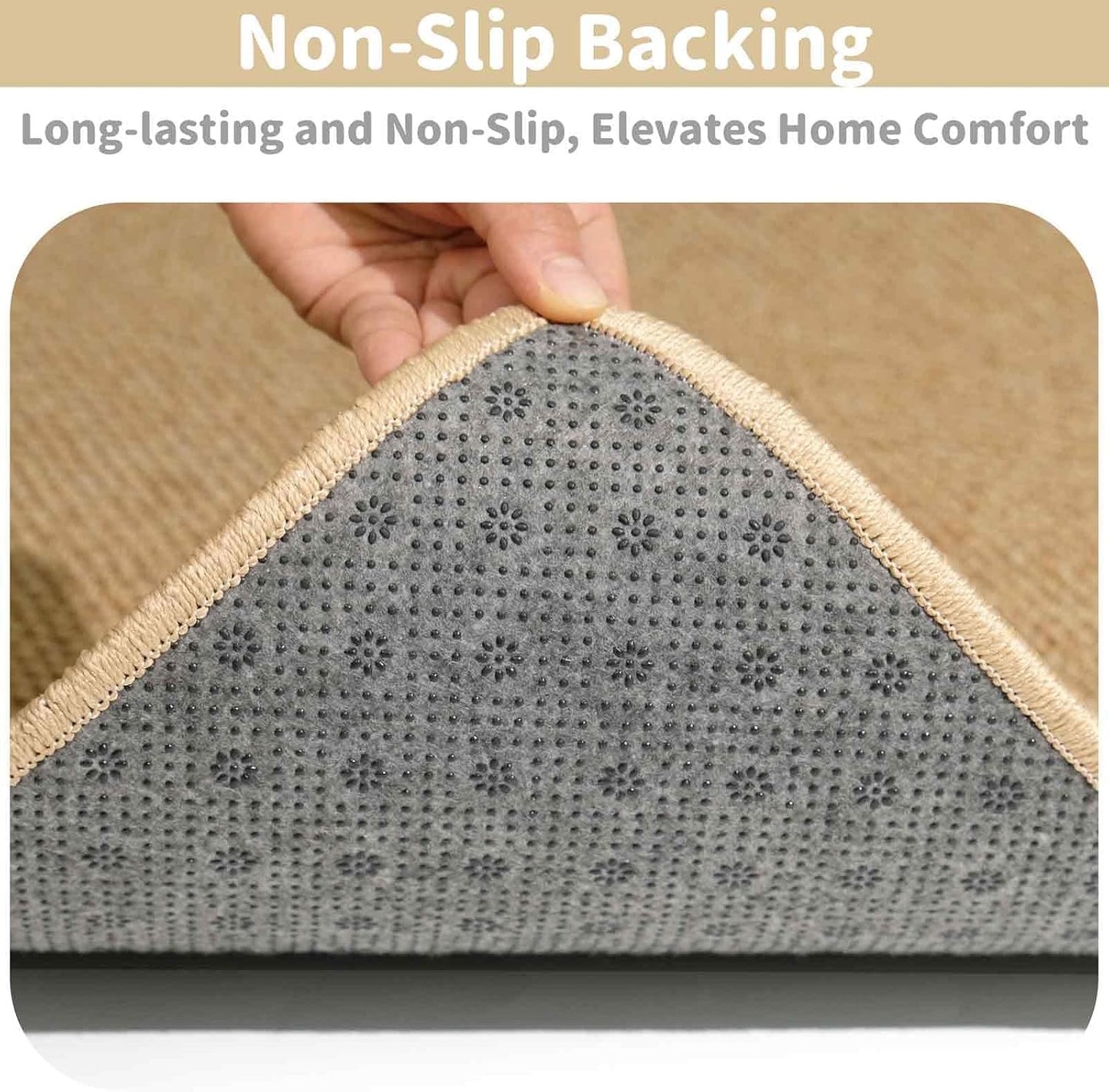 Brakki Bullnose Carpet Stair Treads, Non Slip Stair Treads for Wooden Steps Indoor, Stair Runner, Soft Stair Rugs, Edging Stair Protectors, Washable, 29.5"x9.5"x1.5" 14pcs, Beige
