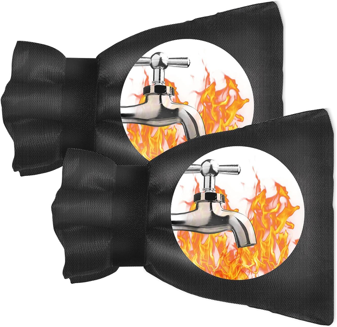 Outdoor Faucet Covers for Winter Freeze Protection, 2 Pack 8.8" H X 5.9" W Outside Winterize Insulation Hose Bib Water Spigot Cover Winter Insulated Outdoor Sock Faucet Cover for Cold Weather