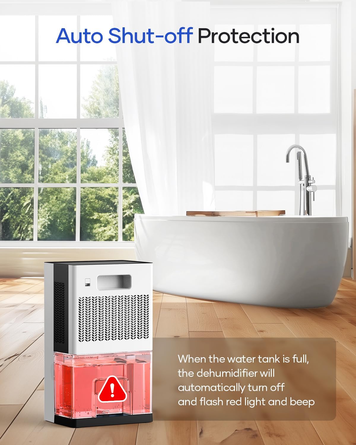 Dehumidifier, 95 OZ Water Tank Dehumidifiers for Home with Auto Shut Off, 1000 sq. ft. Dehumidifier for Bedroom Bathroom Basement Rv with 7 Color Light, Quiet Dehumidifiers with Sleep Mode