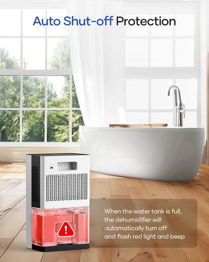 Dehumidifier, 95 OZ Water Tank Dehumidifiers for Home with Auto Shut Off, 1000 sq. ft. Dehumidifier for Bedroom Bathroom Basement Rv with 7 Color Light, Quiet Dehumidifiers with Sleep Mode