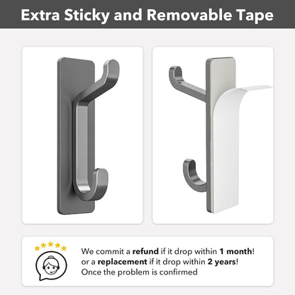 pickpiff Wall Hooks for Coat and Towel: 13LB Strong Adhesive Door Hanger Stick on, White 4 Pack