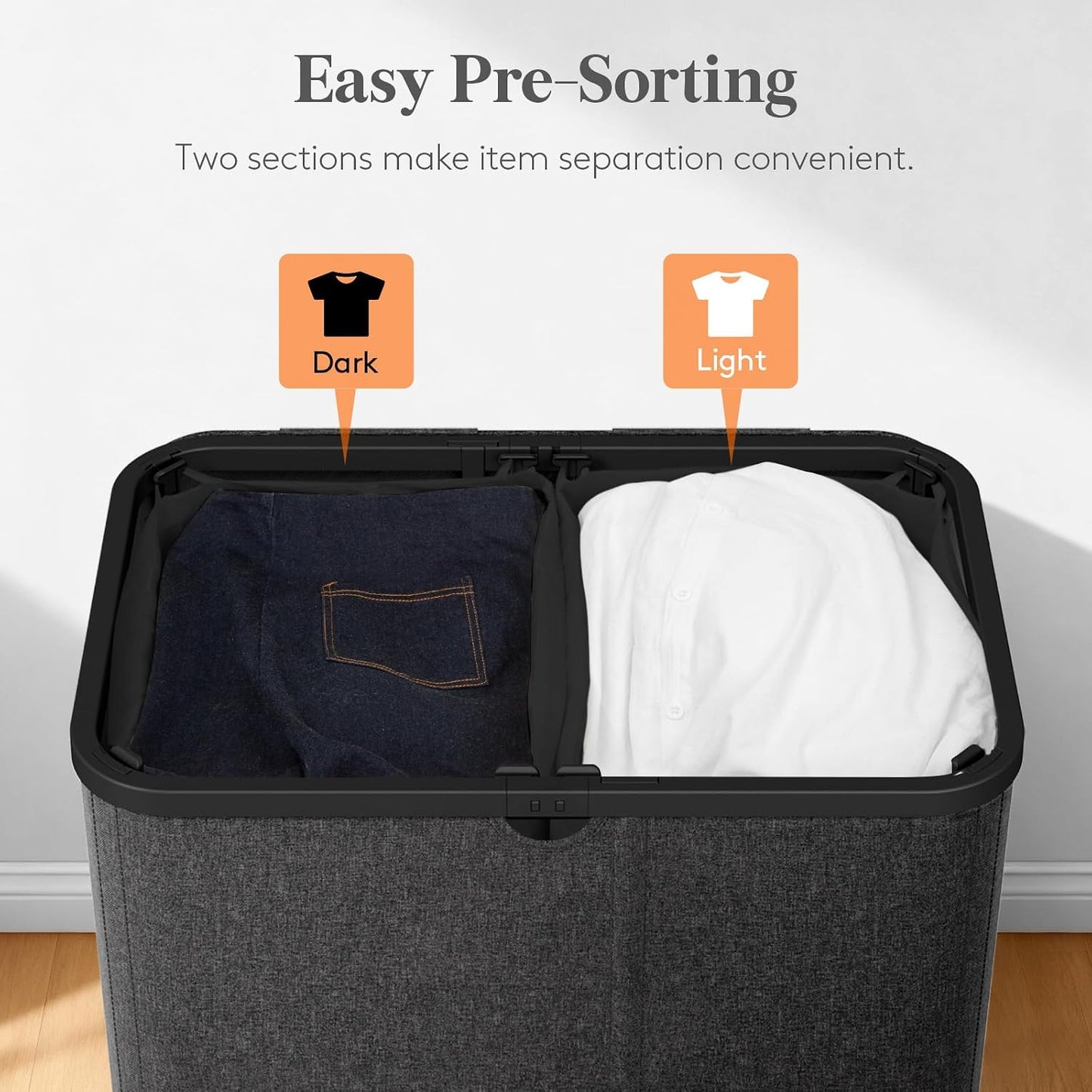 Lifewit 165L Large Laundry Basket with Lid, Laundry Hamper with Plastic Handles and Removable Bag, Foldable Tall Dirty Clothes Hampers for Laundry for Laundry Room, Bedroom, Bathroom, Dorm, Beige