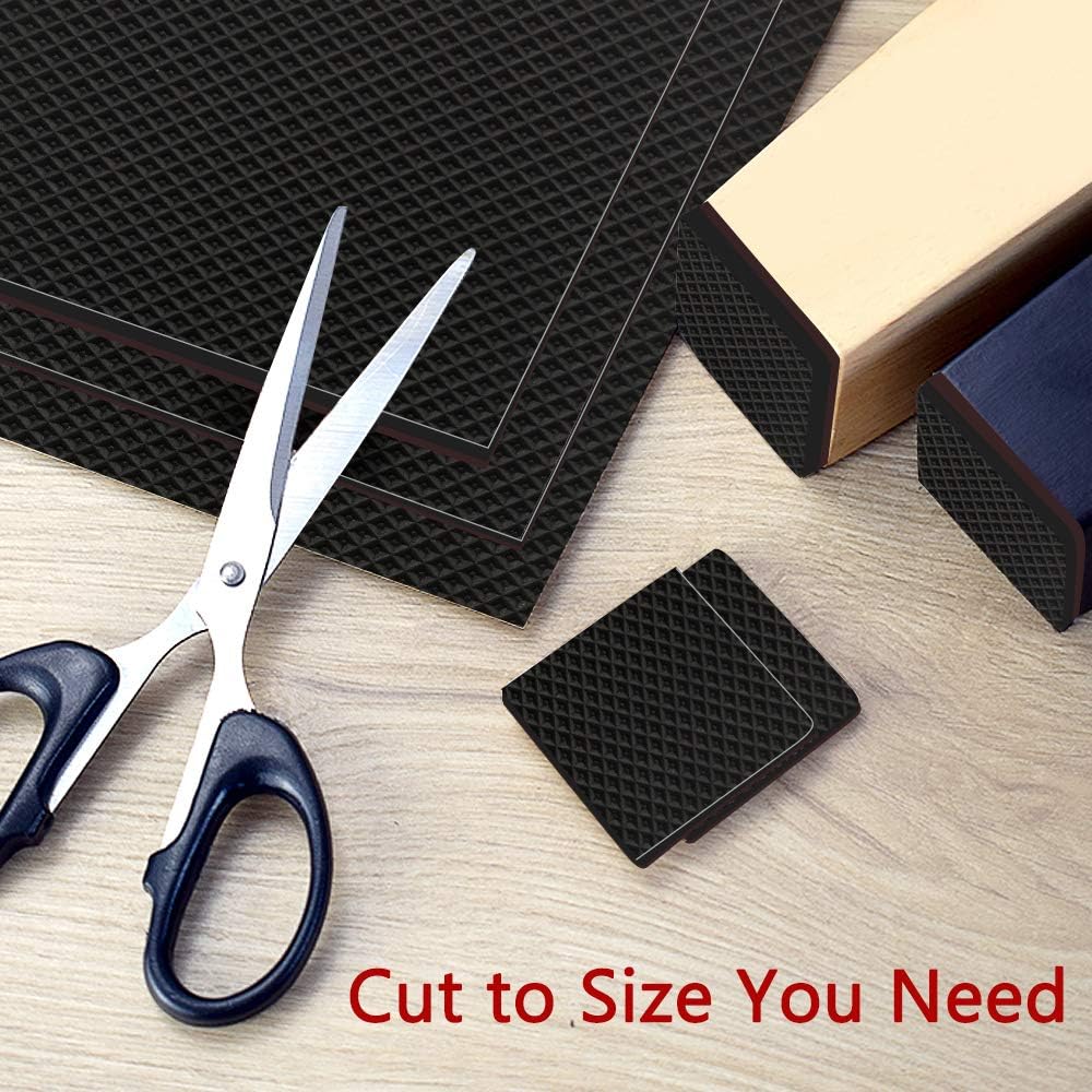 Yelanon Non Slip Furniture Pads -12pcs 4" Furniture Grippers Hardwood Floors, Non Skid for Furniture Legs,Self Adhesive Rubber Feet, Anti Slide Furniture Floors Protectors for Keep Couch Stoppers