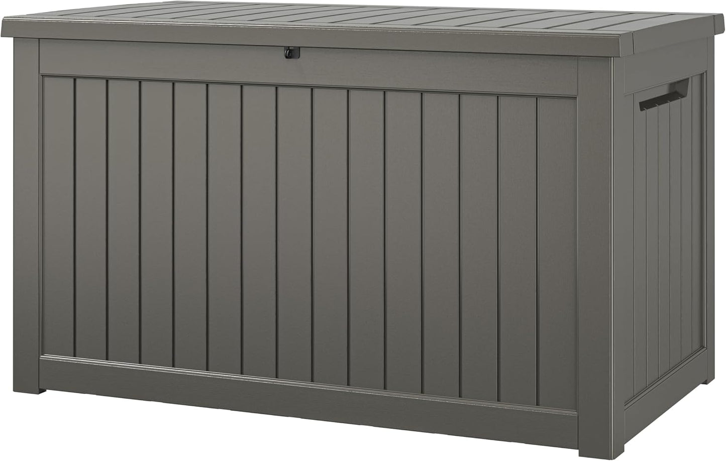 NUNU LAB Outdoor Storage Box, 45 Gallon Outside Deck Box Waterproof, Resin Outdoor Storage Cabinet With Lockable Lid, Backyard Storage Bench For Garden Tools, Patio Cushions, Pool Tools, Black