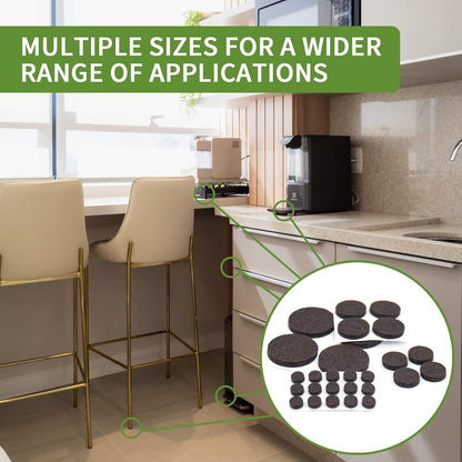 Felt Furniture Pads for Hardwood Floors 48 PCS, Furniture Pads, Floor Protectors for Hardwood Floors, Felt Pads for Furniture, Round, Dark Brown
