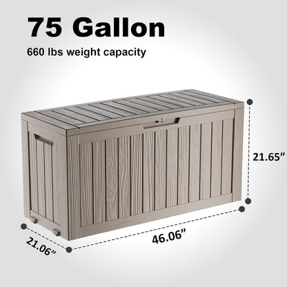 50Gal Outdoor Storage Box Anti-Theft Delivery Box Lockable Deck Box | Heavy-duty UV & weatherproof resin for secure parcel drop, patio cushion storage, garden tools & porch package organization