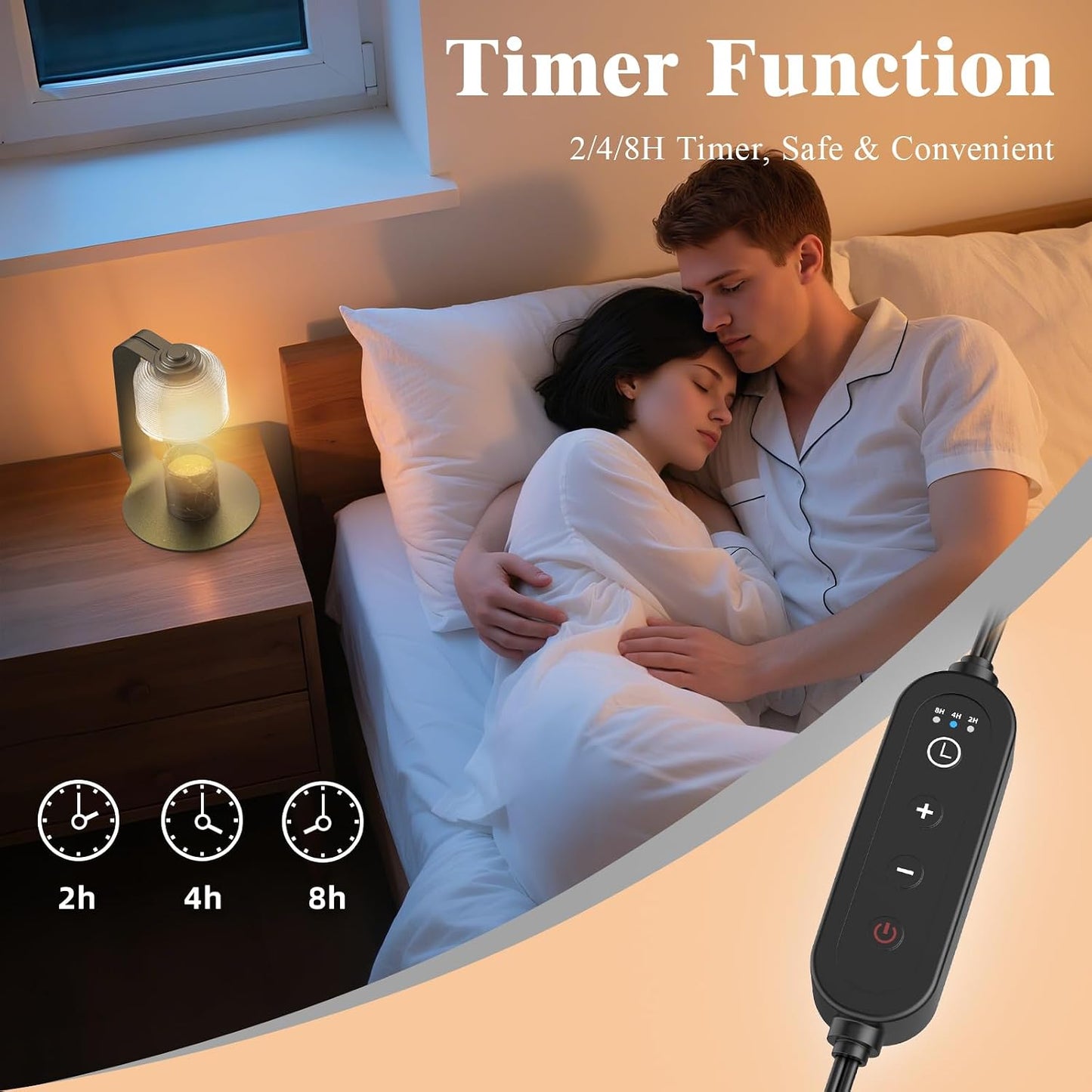 Candle Warmer Lamp with Timer & 4-Level Dimmer, Electric Wax Warmer for Jar Candles, Black Home Decor with 2 Bulbs, Gift for Women, Men, Housewarming