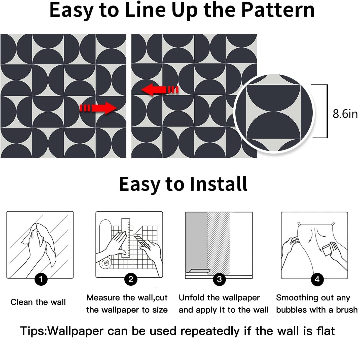 Dimoon 17.3" X 78.7" Peel and Stick Wallpaper Floral Contact Paper Boho Beige White Renter Friendly Natural Wall Paper Waterproof Removable Self Adhesive Wallpaper for Bedroom Livingroom Vinyl Roll