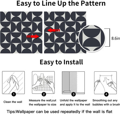 Dimoon 17.3" X 78.7" Peel and Stick Wallpaper Floral Contact Paper Boho Beige White Renter Friendly Natural Wall Paper Waterproof Removable Self Adhesive Wallpaper for Bedroom Livingroom Vinyl Roll
