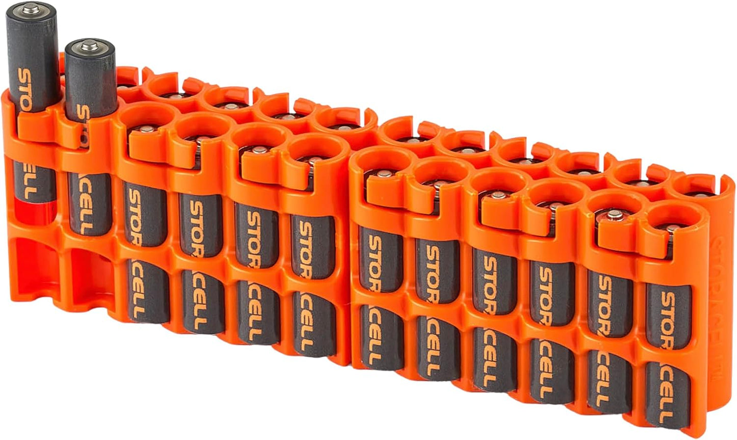 AA Battery Storage Caddy by Storacell, Yellow - Holds 24 Batteries (Not Included)