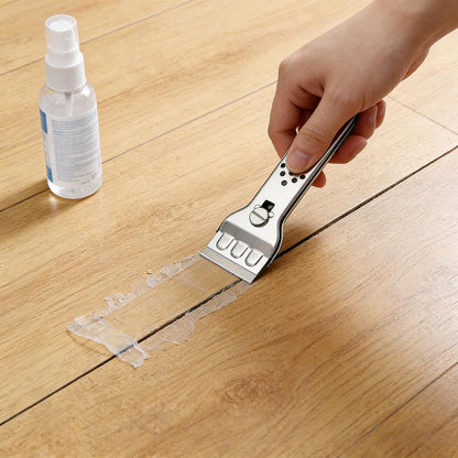 Scraper Tool, Multi Surface Cleaning Tool, Glass Windows Tiles Metal for Stove Tops, Windows, Paint Removal and Adhesive Residues, Silvery, 5.3 Inches, 1 Piece