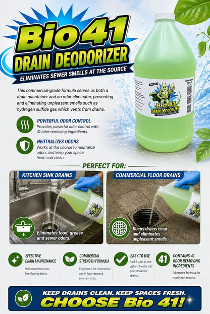 Drain Deodorizer- Odor Eliminator - Commercial Drain Deodorizer - Neutralizer Sewer Gas Smell Remover – 32 Ounce
