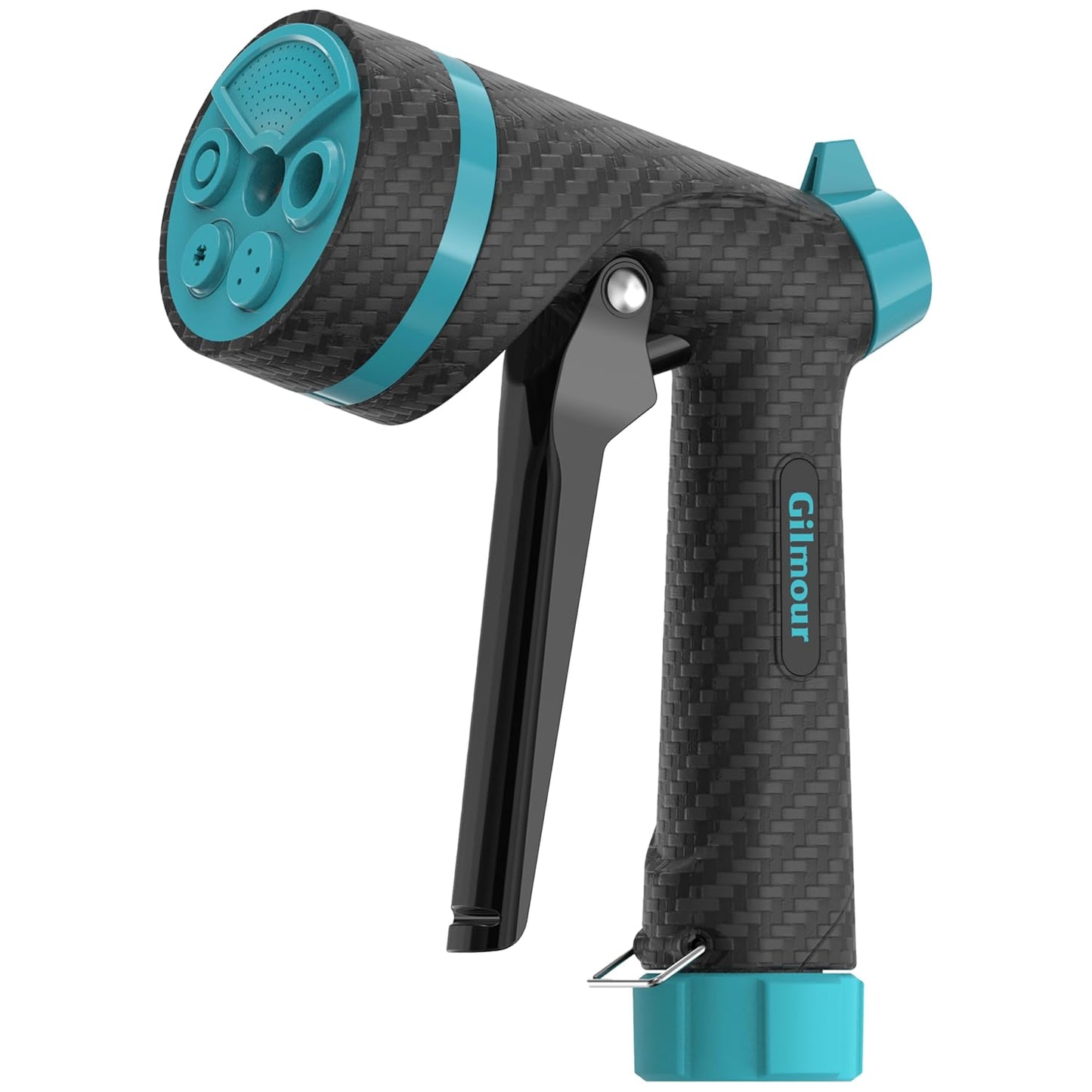 Gilmour Heavy Duty Garden Hose Nozzle, Swivel Connect, 5 Spray Patterns, Ergonomic Grip, Flow Control, Trigger Lock, Thumb Control