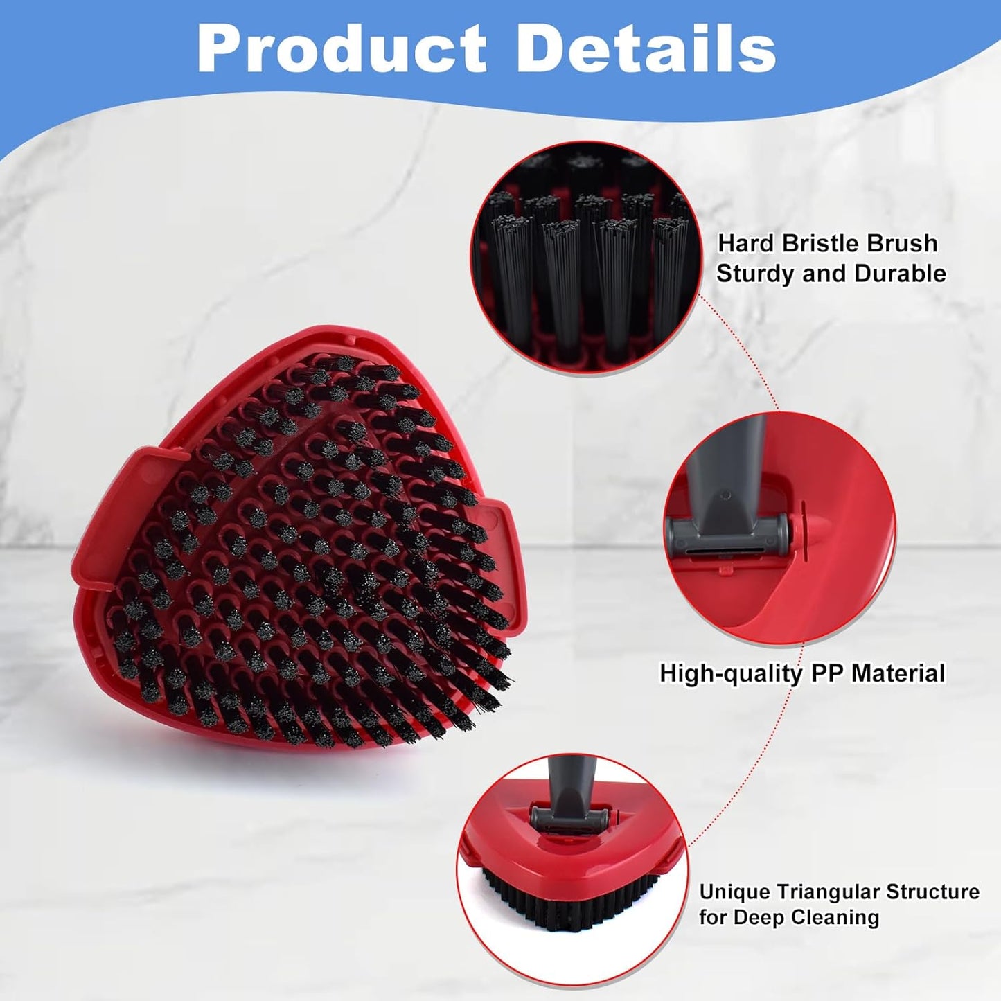Mop Heads for O Cedar RinseClean 2 Tank Spin Mop System, 3 Microfiber Mop Head Refills and 3 Chenille Mop Pads,1 Scrub Brush, and 1 Mop Base with Mop Handle Set Combo